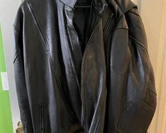 Heavy Leather Motorcycle Jacket SZ: 60