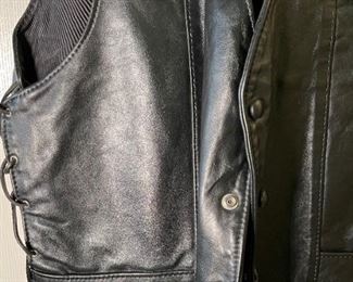 Black Leather Rider Vest XL