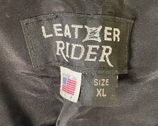 Black Leather Rider Vest XL