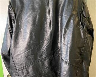 UNIK Black Leather Motorcycle Jacket SZ: 60