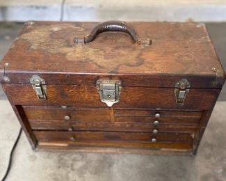 AS-IS Gerstner Machinist Oak Tool Box 7-Drawer 13x20x10in HxWxD