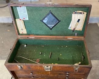 AS-IS Gerstner Machinist Oak Tool Box 7-Drawer 13x20x10in HxWxD