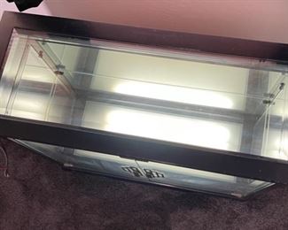 2-Shelf Display Cabinet Lighted 31x35x14.5in HxWxD