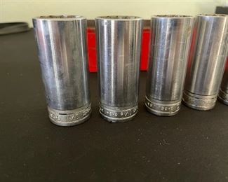 Snap on Tools 11 Pc 1/2" Dr SAE Deep 12 Pt Socket Set (7/16" - 1-1/8")