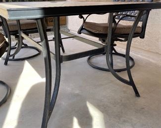 Outdoor Patio Table & 4 Swivel Chairs Cast Aluminum	30 x 39.5 x 59	HxWxD

