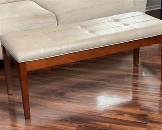 Contemporary Tufted Faux Leather Bench	19x19x49in	HxWxD
