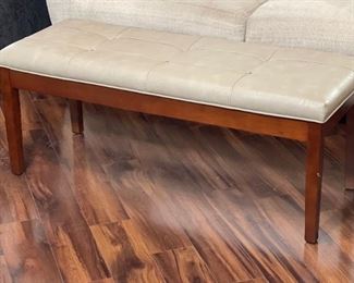 Contemporary Tufted Faux Leather Bench	19x19x49in	HxWxD
