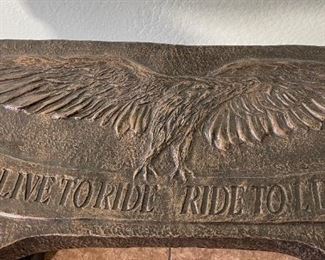 Custom Harley Davidson Molded Concrete bench	20x52x22in	HxWxD
