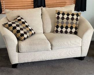 #2 Simmons Contemporary Loveseat Sofa Couch	36x64x40in	HxWxD
