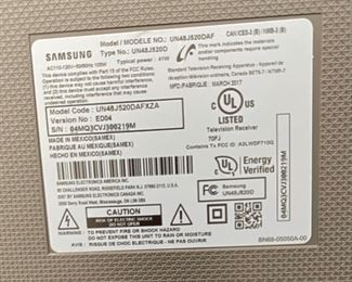 Samsung 48IN 1080P SMART HD TV UN48J520DAF	27X43IN	
