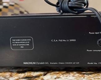 Magnum Dynalab FT-101 FM Tuner Hi Fi	4x19x12in	HxWxD
