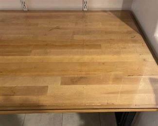 High Butcher Block Maple Workbench Table	34x72x20in	HxWxD
