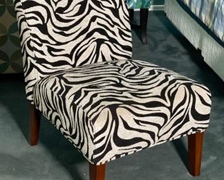 Contemporary Zebra Print Side Chair	32x24x28in	HxWxD

