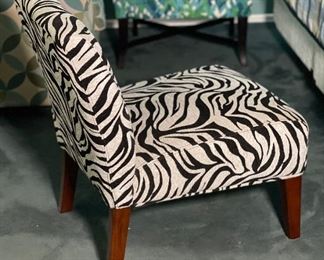 Contemporary Zebra Print Side Chair	32x24x28in	HxWxD
