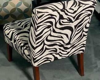 Contemporary Zebra Print Side Chair	32x24x28in	HxWxD
