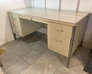 Vintage Metal Industrial Desk	30x60x32in	HxWxD