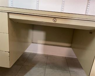 Vintage Metal Industrial Desk	30x60x32in	HxWxD