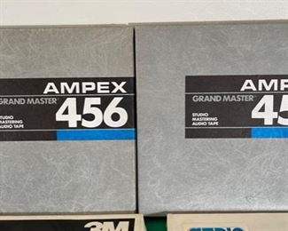 Lot of 7 10.5in NAB Reel to Reel Tapes	Together: 1.5x11x6in	HxWxD
