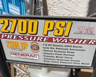 Generac 7290 CP Pressure Washer		
