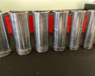 Snap on Tools 11 Pc 1/2" Dr SAE Deep 12 Pt Socket Set (7/16" - 1-1/8") 