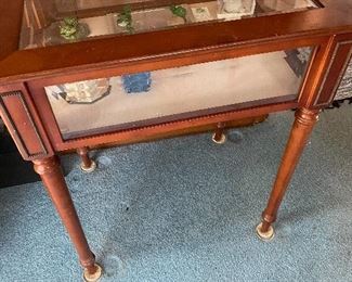 Mahogany Display Case, Beveled Glass,