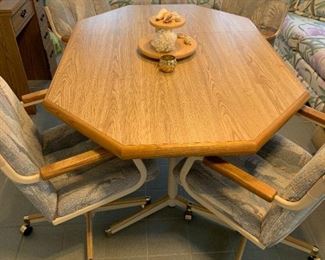 Octagon retro wood dining set