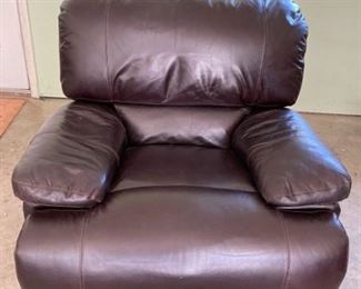 Cocoa Brown Leather Power Recliner