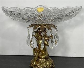 Hand Cut Lead Crystal Pedestal Bowl-German