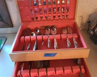 Vintage 1950 silverware. Tudor Plate by Oneida in "Bridal Wreathe" pattern. Asking $80.