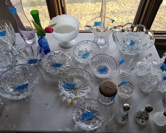 Beautiful glass & crystal pieces! Various prices.