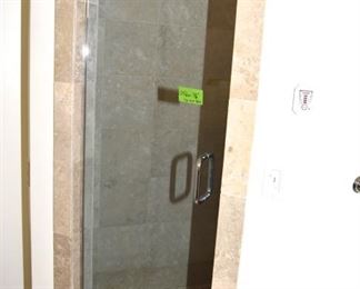 $100 -- glass shower door sized 23 1/4" x 75" x 1/2" thick