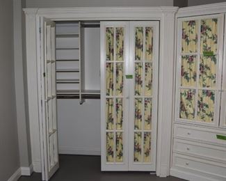 Cabinets, doors, dresser and comforter $410