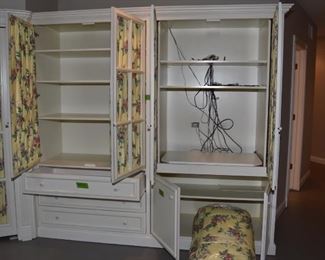 Cabinets, doors, dresser and comforter $410
