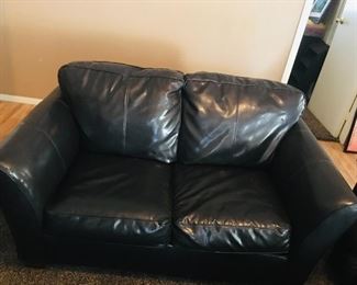 Brown Leather Loveseat