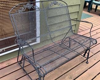Mid Century Vintage wrought Iron Glider Woodard
