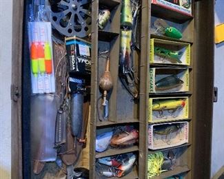 Vintage fishing box with LURES