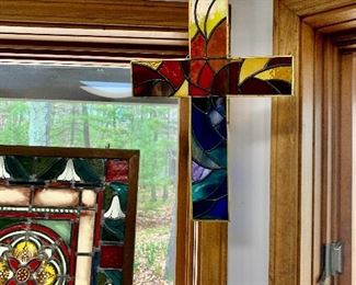 Many stained glass pieces
