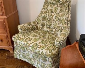 Vintage green & while floral 1970's Rocker