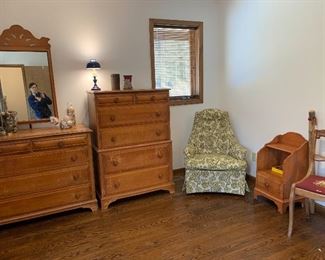 Maple Dressers, 1970's Upholstered rocker