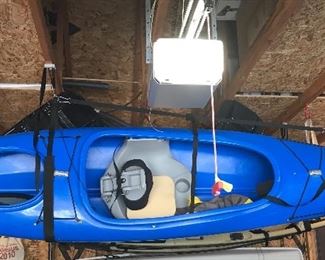 LiquidLogic Blue Kayak with spray skirt
