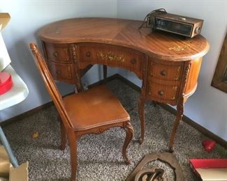 Antique vanity/desk with chair....