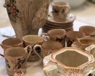 Pottery coffee set
