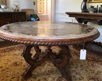 Round table with stone top