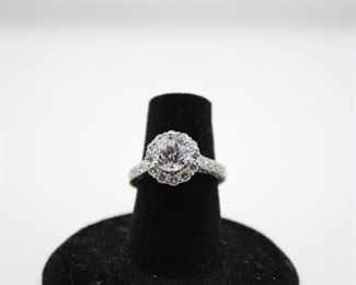 14K White Gold Diamond Engagement Ring.  Center stone 1.14Carats (FGSI2)