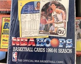 1990-1991 NBA HOOPS BASEKBALL UNOPENED BOX 