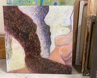 36x36 Shant Beudjekian Original Nude Oil Painting - $200