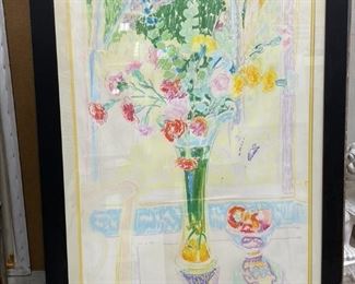 Large framed floral print $49