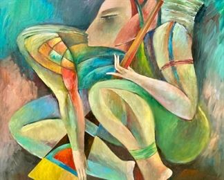 Sammy Pasto Minstrel Musician Painting - $1500