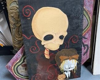 Roman Dirge Original Oil on Board - $300