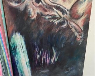 62"x48" Unsigned Surrealism on Canvas - $300